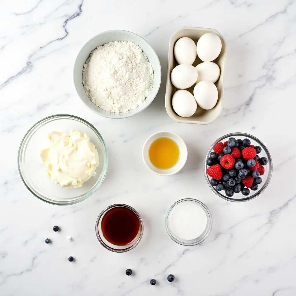 Ingredients of Berry Chantilly Cake