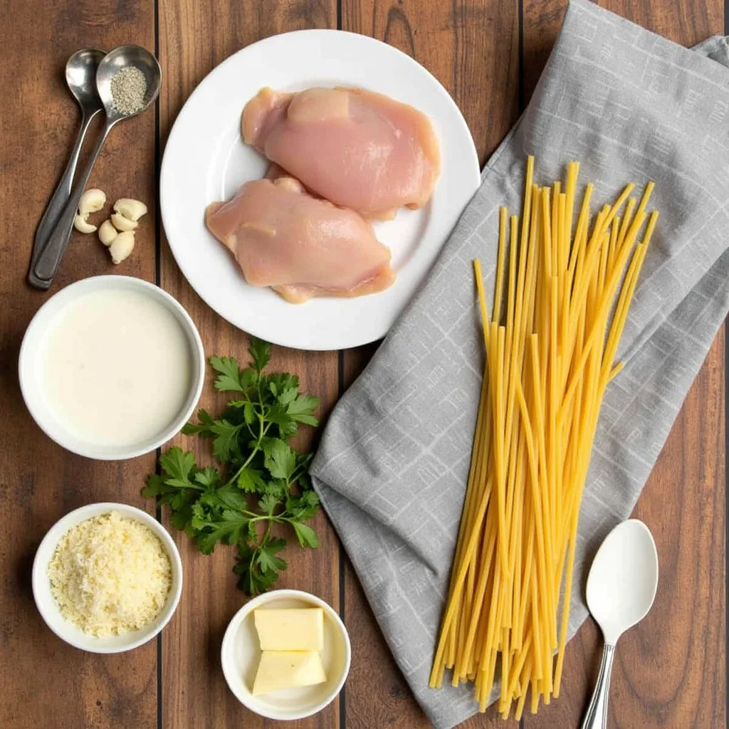 Ingredients for Chicken Alfredo