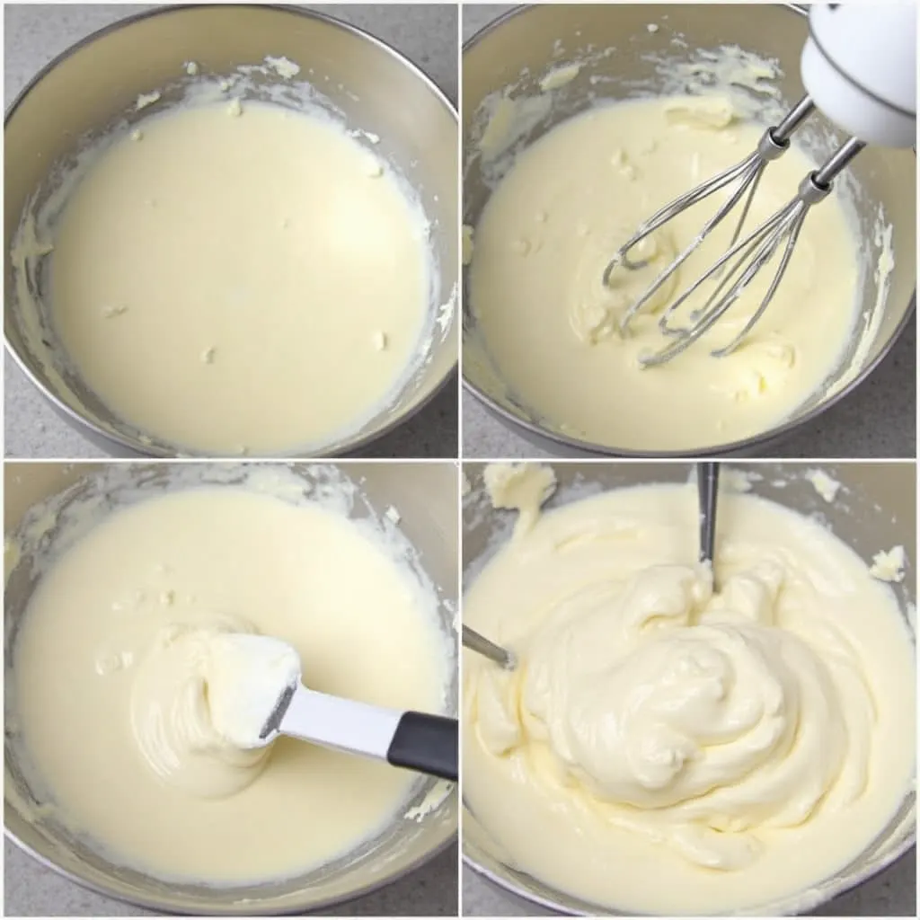 A step-by-step image of making Chantilly cream,
