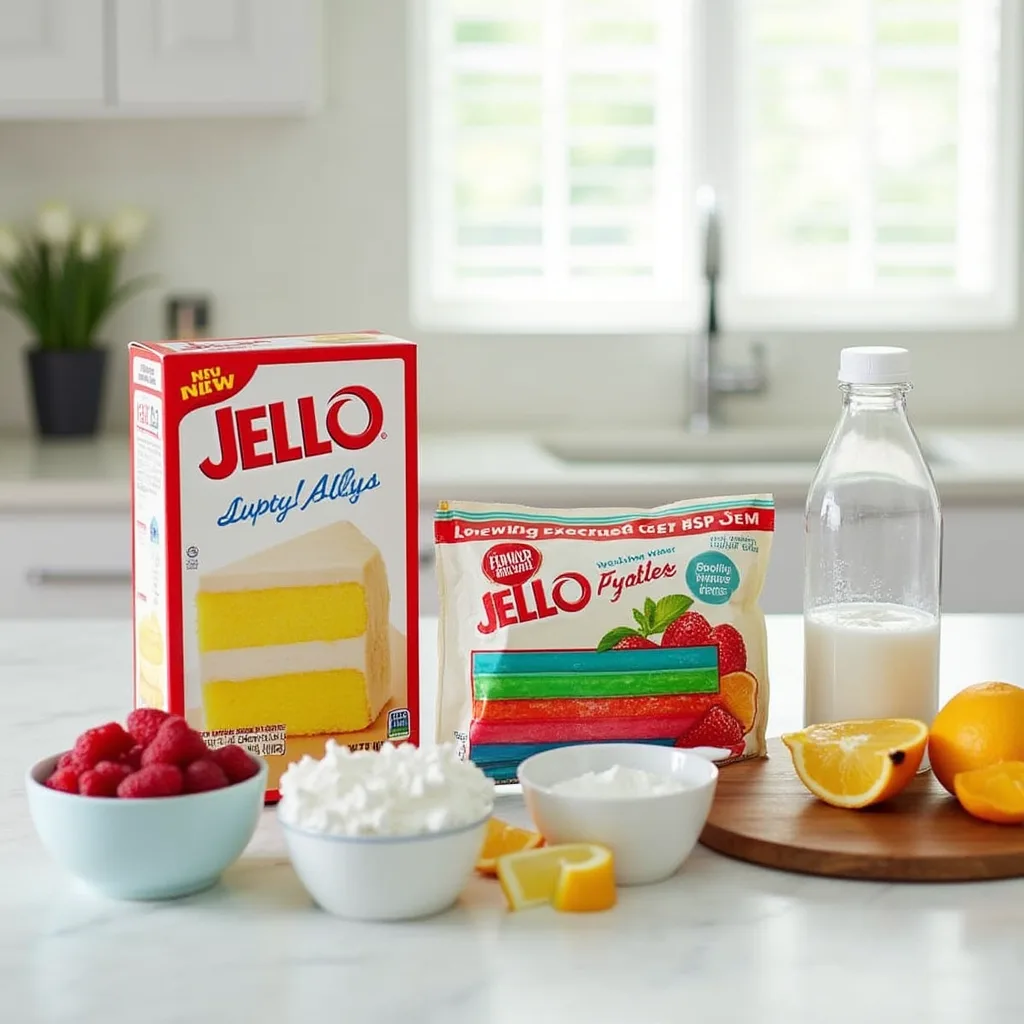 Ingredients for Jello Poke Cake