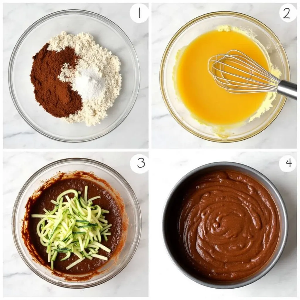 steps for making chocolate zucchini cake