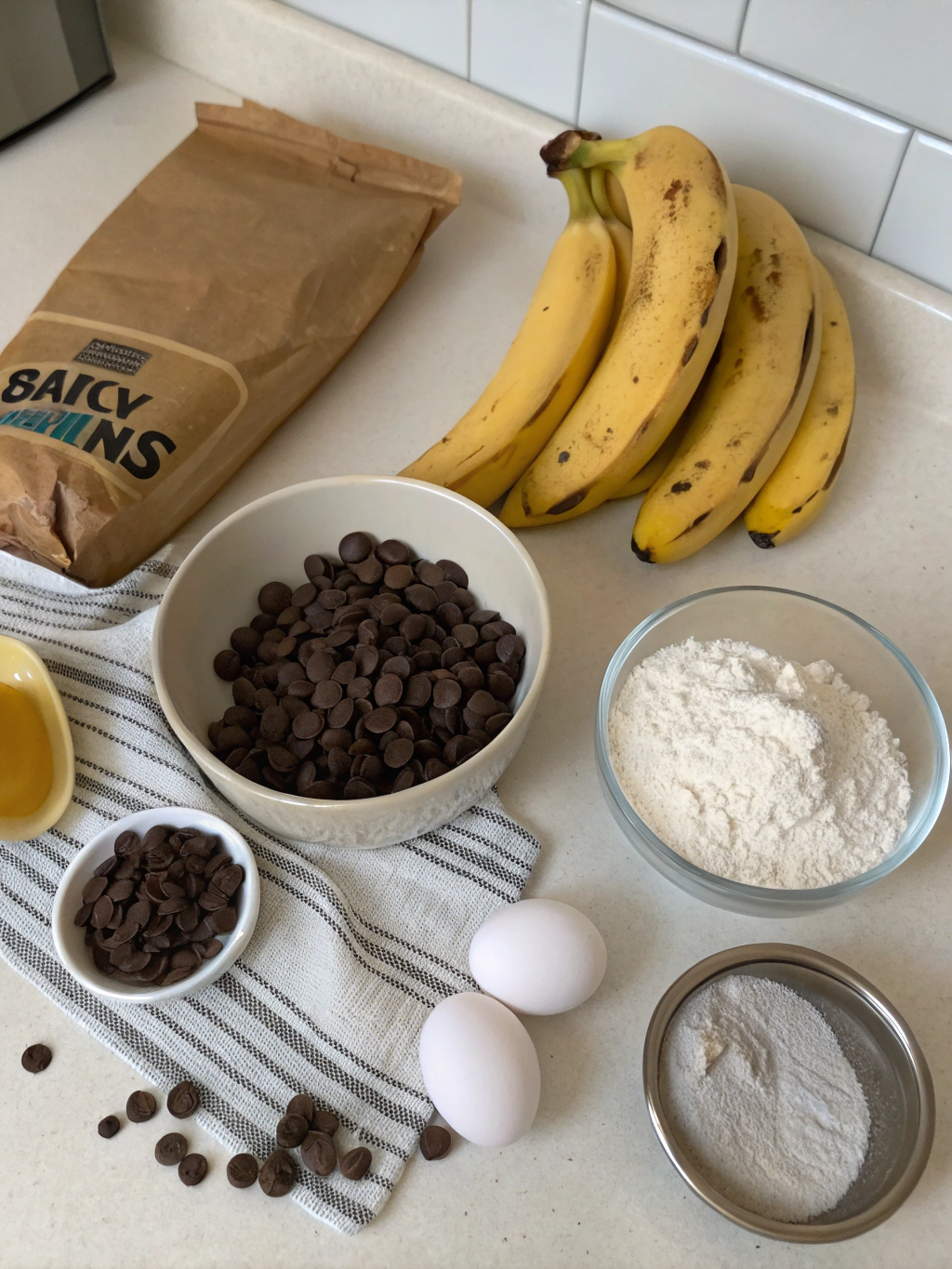 chocolate chip banana bread recipe ingredients