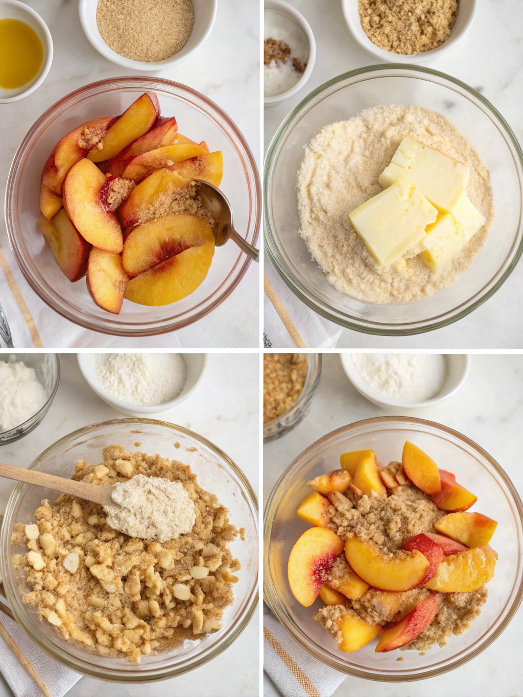 peach crumble recipe preparing steps